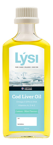Lysi Omega 3 Epa & Dha Vitamina A D Y E Menta-limón 240 Ml Menta-limón
