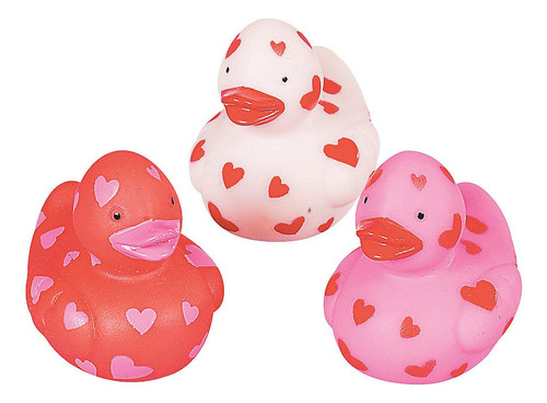 Mini Duckies De Goma De San Valentín Juego A Granel De. Color Rosa, Rojo, Blanco