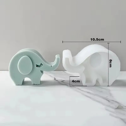 Molde Silicona Elefante Especial Para Velas, Jabón Yeso Blanco
