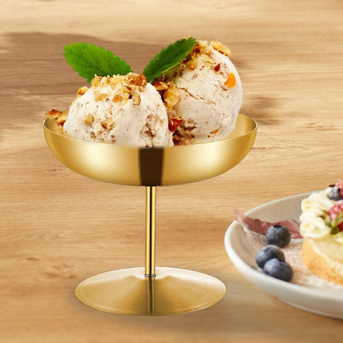 Copa De Helado De Acero Inoxidable Postre De 250 Ml Dorado