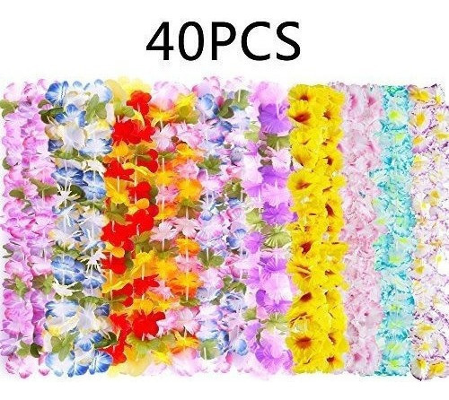 Hawaiian Luau Leis Collares Tropical Tiki Hibiscus Flowerssu