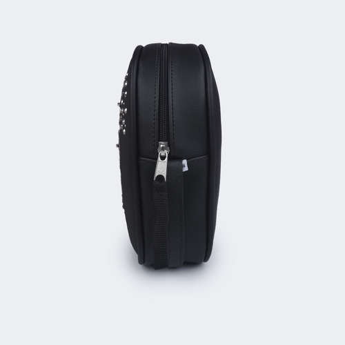 Bolsa Tiracolo Infantil Pampili Coração Com Led Cor Preto Correia De Ombro Preto