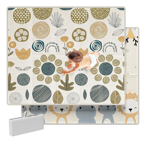 Mloong Baby Play Mat Para El Piso, 59x71x0.4 Pulgadas Playma