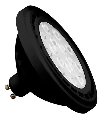 Lampara Led Ar111 15w 220v Negro Gu10 1250 Lumens Interelec Blanco Frío