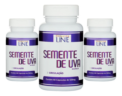 Semente De Uva 180 Caps 500mg - Concentrada Sabor Neutro