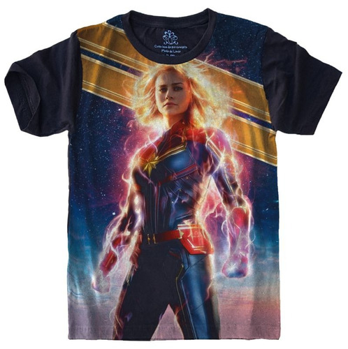 Camisa, Camiseta Super Heroína Capitã Marvel Insana Linda