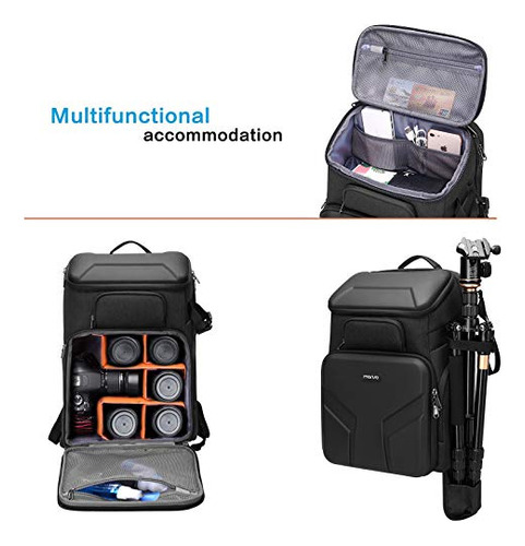 Mochila Para Camara Nikon D5600 Con Soporte Tripode Gris