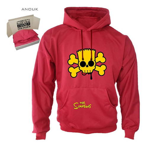 Imagen 4 de 10 de Buzo Hoodie Personalizado Saco Bart Simpson Calavera Unisex