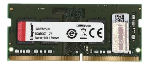 Memoria Ram Valueram Color Verde 8gb 1 Kingston Kvr32s22s6/8