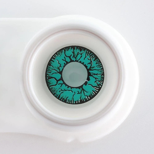 Lentes De Contacto Halloween Verde Zombie Disfraz Cosplay