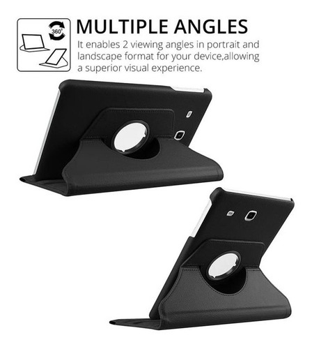 Imagen 8 de 9 de Funda Para Tablet Samsung T290 8 Negra Protege Completa 360