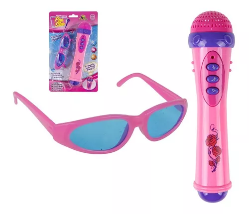 Microfone Infantil Com Óculos Brinquedo Com Luz E Som