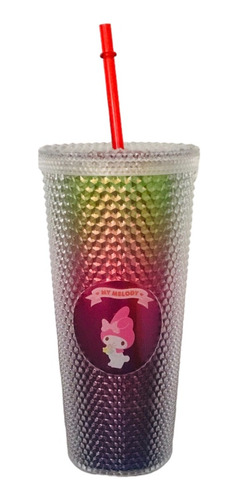 Vaso Importado My Melody Doble Fondo Con Tapa Rosca 1 Litro