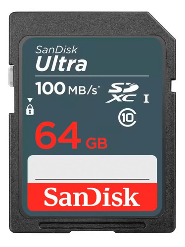 Cartão Sdxc 64gb Sandisk Ultra Uhs-i 100mb/s U1 Classe 10