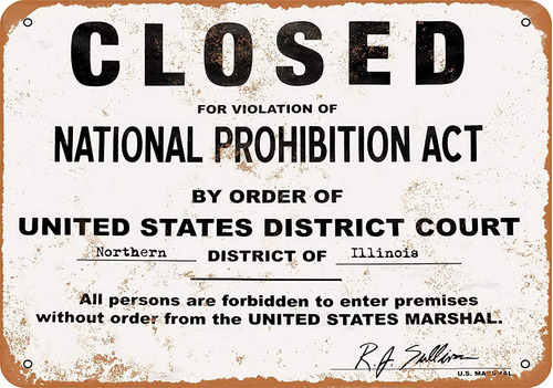 Cartel Metal Texto Ingl  Closed Violation Prohibition Pub X
