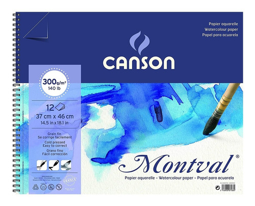 Block Canson Montval 300grs 32x41cm 12h Espiral