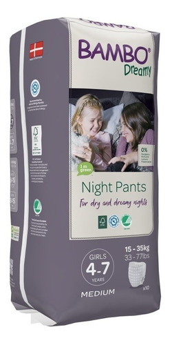Bambo Dreamy night pants talla M para niñas de 4 a 7 años