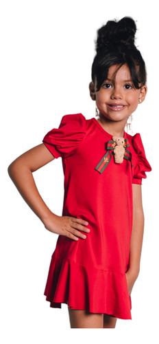 Vestido Infantil Menina 24097 Vermelho Yoyo .ale.