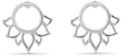 Boma Jewelry - Pendientes De Plata De Ley Con Diseño De Flor