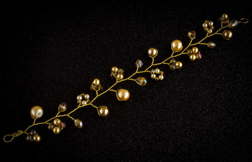 Tocado Tiara Diadema Novia Xv Años Comunión Bautizo Rosa