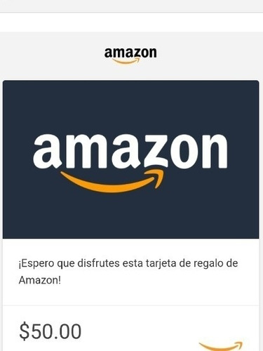 Tarjeta Amazon Gift Card 50 Dólares Usa - Código Original