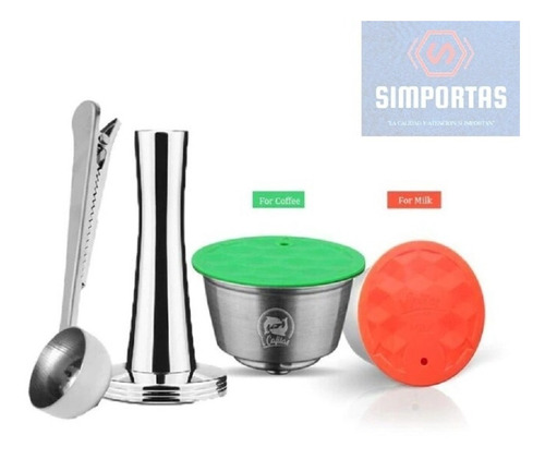 Kit Capsulas Dolce Gusto Acero Café Y Leche + Accesorios 