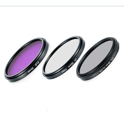 Imagen 3 de 4 de Filtros Para Fotografía 55 Mm , Set De 3 Uv Fld Cpl Estuche