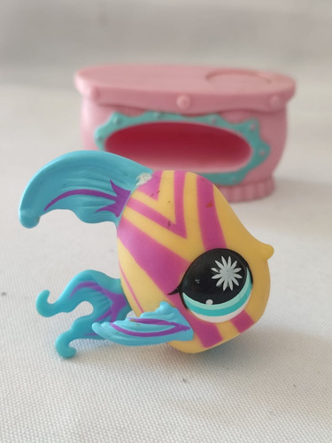 Pez Amarillo Y Accesorio Littlest Pet Shop Hasbro 02 (Usado)