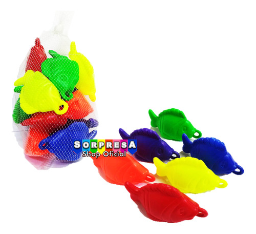 12 Peces Pesca Pescado Juguete Didáctico Juegos Fiesta Cumpl