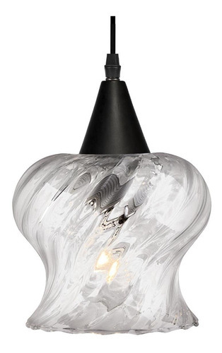 Lustre Pendente Taschibra Aisha Transparente Bivolt Preto