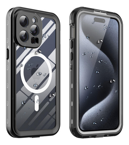 Ezanmull Funda Impermeable Magnética Para  Phone 15 Pro, Co