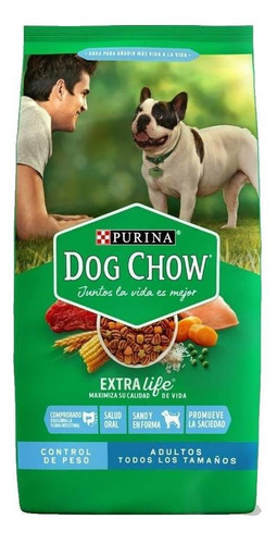 Imagen 1 de 3 de Alimento Dog Chow Extra Life Control de Peso para perro adulto todos los tamaños sabor mix en bolsa de 18kg