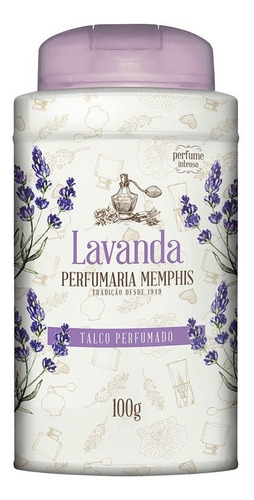 Imagem 2 de 2 de Talco Perfumado Memphis 100 Gr Lavanda (kit/03 Un)