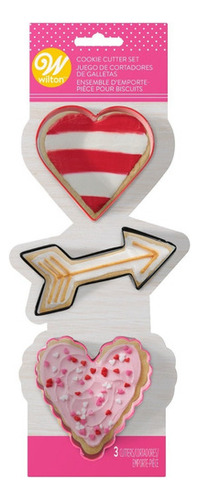 Cortantes Para Galletitas Corazones Flecha (x3 Uni) - Wilton