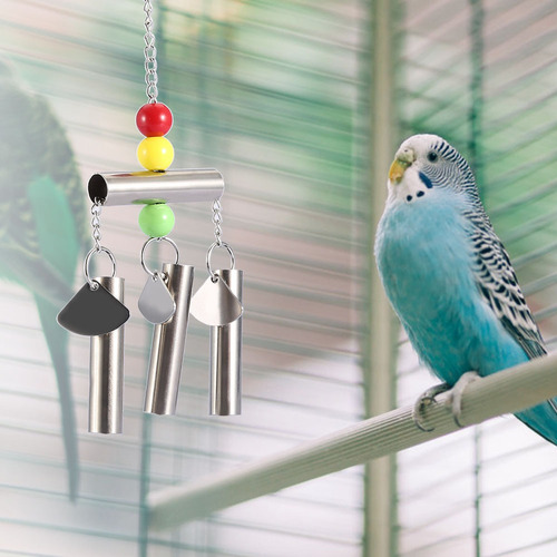 Campana De Acero Inoxidable Para Pájaros Juguete De Pie
