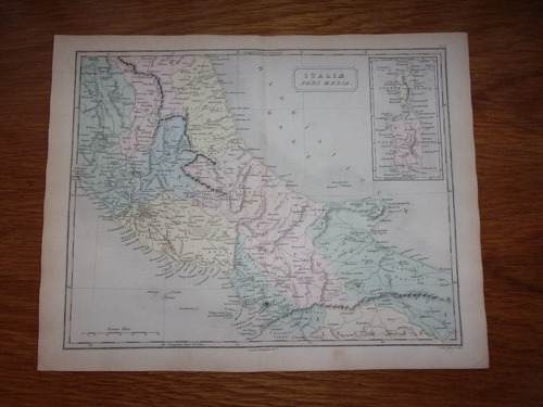 Mapa Italia Parte Media Original De Londres 1861