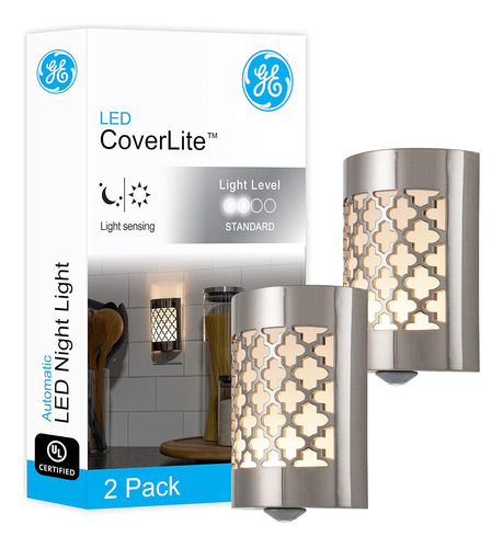 Luz Nocturna Led Diseño Floral 2 Unidades Enchufe Sensor