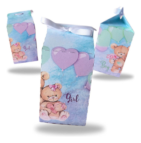 Kit Festa Ursinhos Chá Revelação Mesversario Lilas E Verde