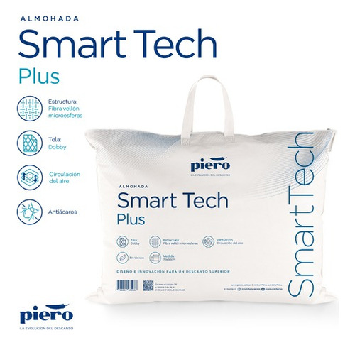 Almohada Piero Smart Tech Plus 70x50 Microesferas Blanco