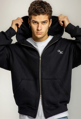 Campera Doble Zipper Hoodie Glac Unisex