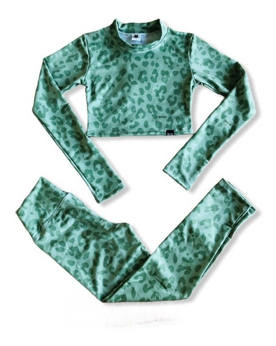 Imagen 5 de 6 de Top Mangas Largas Deportivo Lycra Print Military Bchic