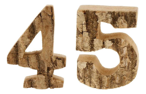 2 Peças 2x Porta Rústica Dígito Número Sinal 4 5 Para