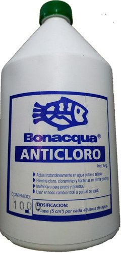 Anticloro Bonacqua 1000ml Elimina Cloro Agua Pecera Acuario