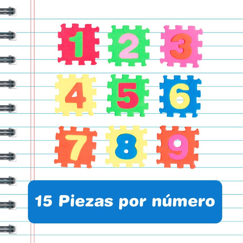 Imagen 2 de 5 de Bote Cubos Armables Con Numeros (135 Pzas) De Eva Foamy Fomi
