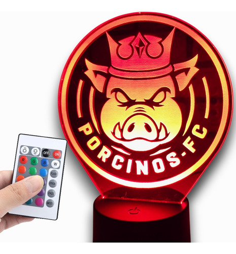 Lampara Led Porcinos Ibai Streamer E Kings League Con Contro Negro