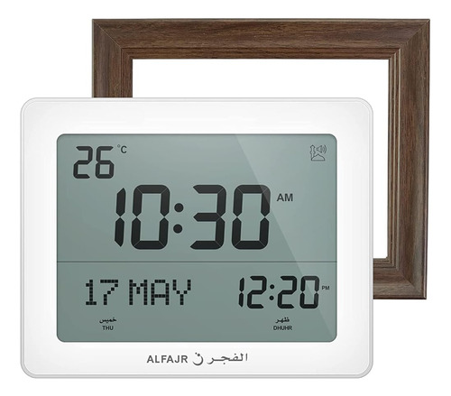 Alfajr Reloj Blanco Automático De Pared Y Escritorio Digital