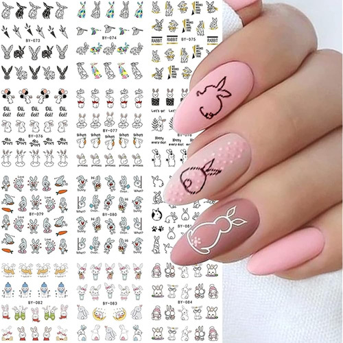 Easter Nail Art Stickers Decals Bunny Nail Decoration Water 