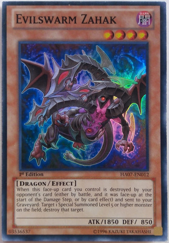 Yu-gi-oh! Tcg Evilswarm Zahak Ha07-en012 1st Edition