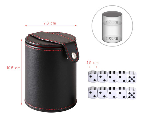 Gwhole Juego De Dados De Cuero Con Tapa Y Bandeja
