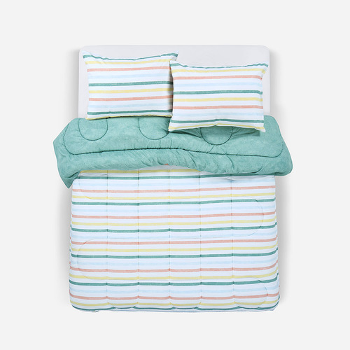 Plumón Reversible Soft Touch Anselmo Verde King